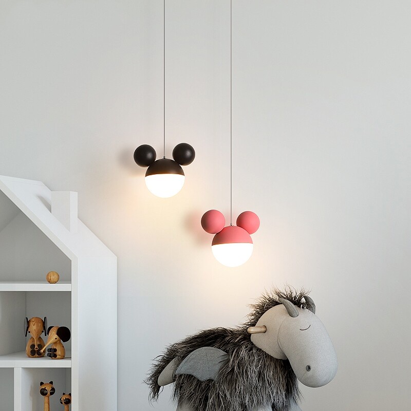 Đèn LED Treo Trần Nhà Màu Hồng Đen Thiết Kế Hiện Đại Sáng Tạo