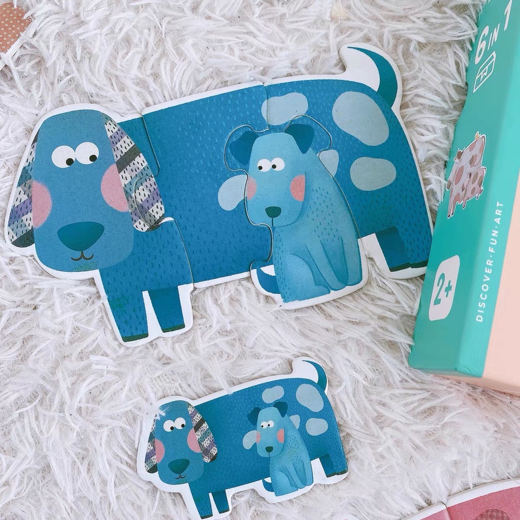 Bộ đồ chơi xếp hình mảnh ghép siêu to Mideer chủ đề Động vật mẹ con My first puzzle Mom and baby cho bé từ 18 tháng