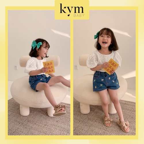 [FORM ĐẶC BIỆT XEM KỸ BẢNG SIZE] Áo blouse ngắn tay tay phồng cho bé gái A498