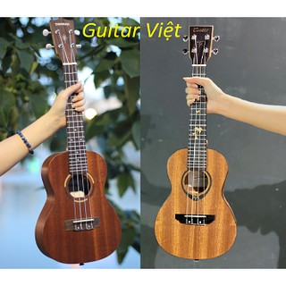 Đàn ukulele màu gỗ đậm twoman + cantavil + phụ kiện