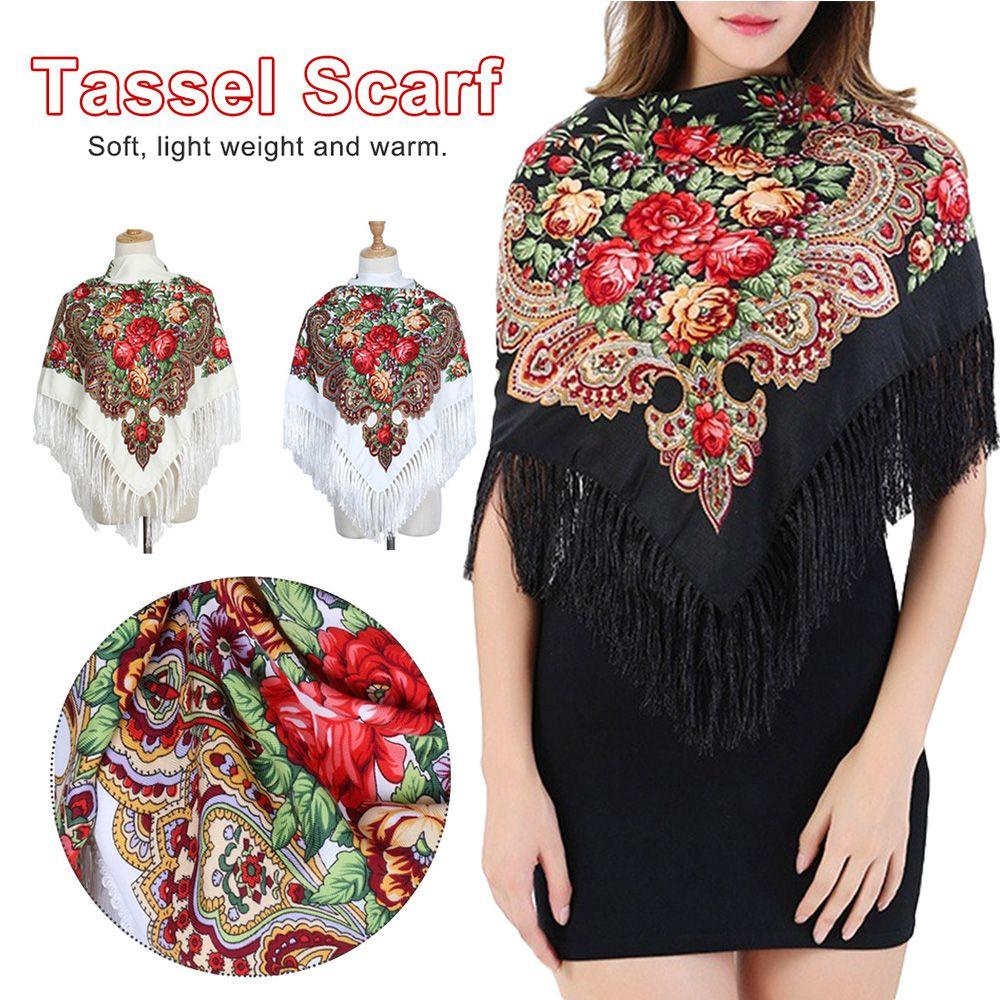 Quillan tua khăn quàng cổ bông in cổ điển pashmina phong cách nga gói cỡ lớn