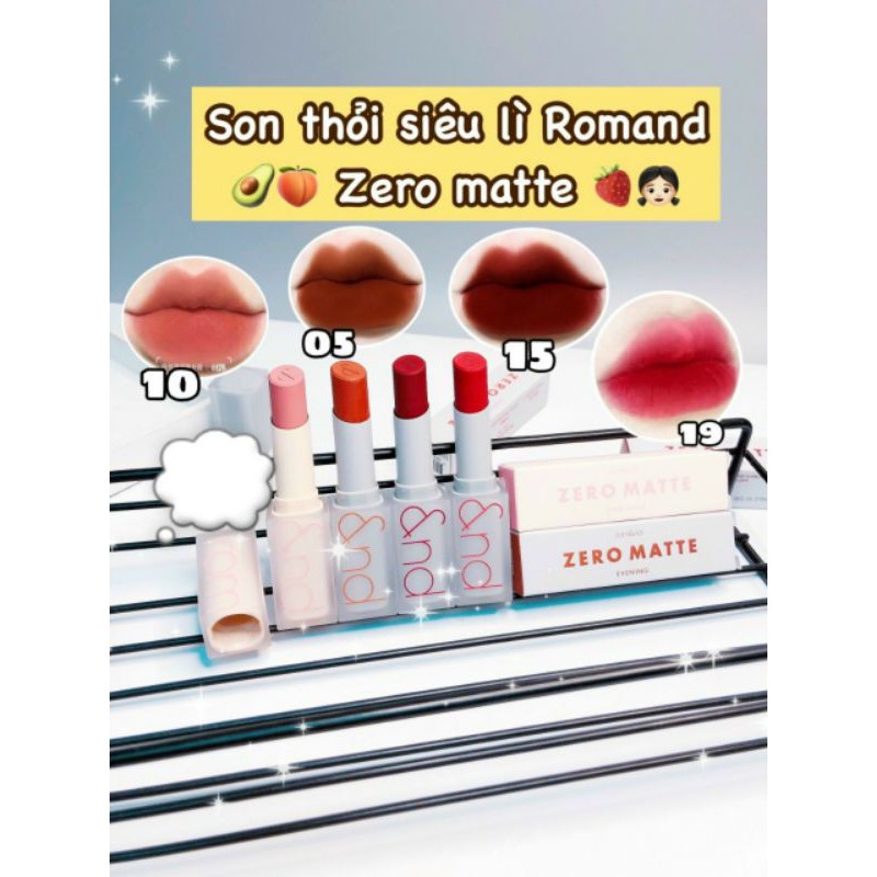 Son Thỏi Lì Romand Zero Gram Matte Lipstick