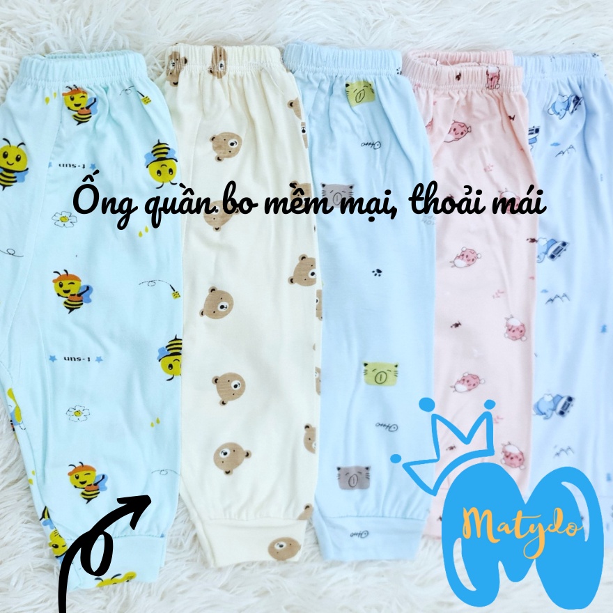 Quần dài sơ sinh bé trai bé gái mùa hè đông giá rẻ quần chục cho bé VT màu họa tiết QDSS05