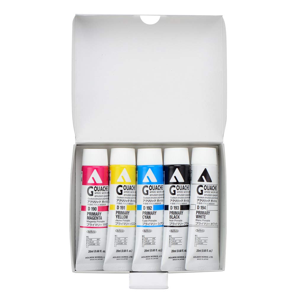 Các set 20ml màu Acrylic Gouache Holbein - 5 / 12 / 24 màu (colors)