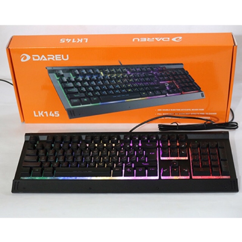 Bàn phím giả cơ chơi game Dareu LK145 LED RGB đổi màu cũ dùng tốt, _Bàn gaming LK145