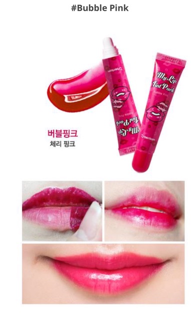 Son xăm Berrisom #Bubble pink Chu my lip tint pack chính hãng