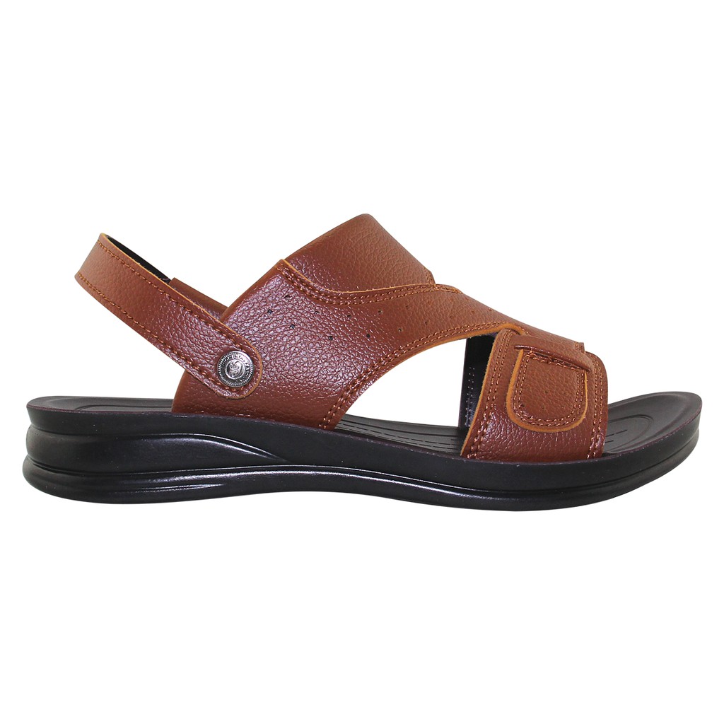 GIÀY SANDAL QUAI HẬU ĐẾ BẰNG NAM BITA'S - SUM.97 (ĐEN + NÂU + VÀNG BÒ) - BITAS