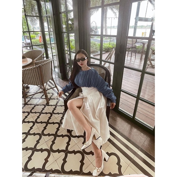 CHÂN VÁY DÀI XẾP LY CHIẾT EO THIẾT KẾ SANG CHẢNH THANH LỊCH ẢNH THẬT 100% | BigBuy360 - bigbuy360.vn