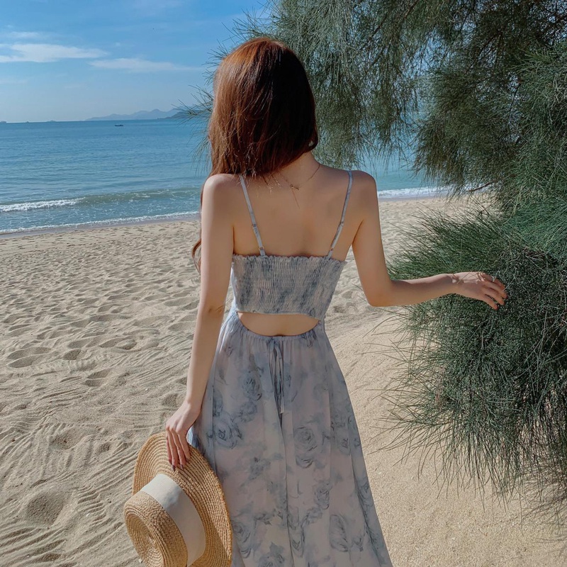 Đầm PERTY dáng dài in hoa thời trang cho nữ