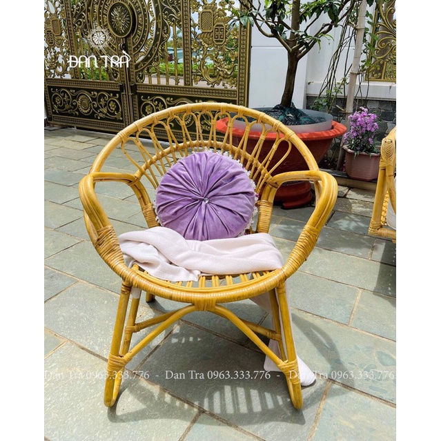 Ghế Mây Đơn Tai Thỏ, Ghế Đơn Mây Thư Giãn, Mây Tre Handmade Tự Nhiên, Ghế Mây ĐAN TRÀ, Nội thất Mây Tre Đan