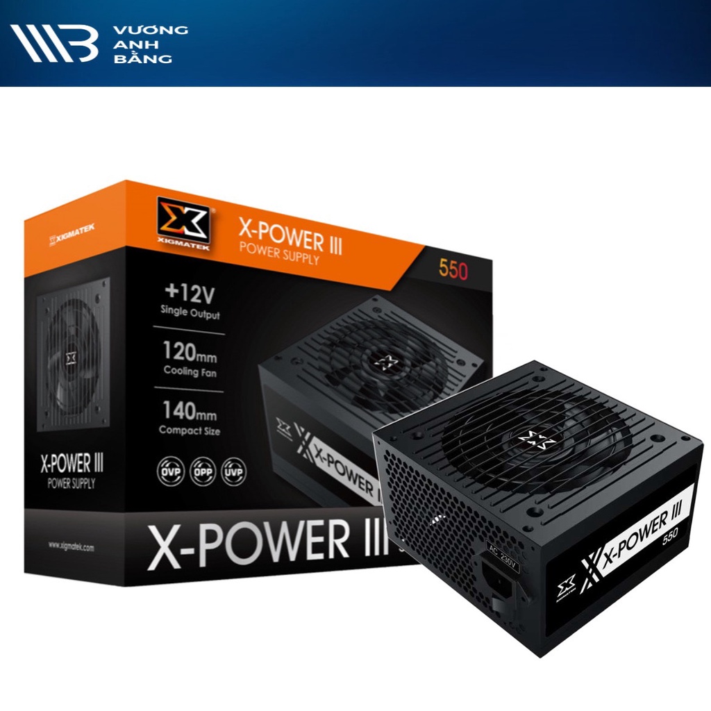 Nguồn CST XIGMATEK X-POWER III 550 500W (2x4+4pin, 6+2pin, Dây dài, Kèm dây nguồn)- Hàng Chính Hãng