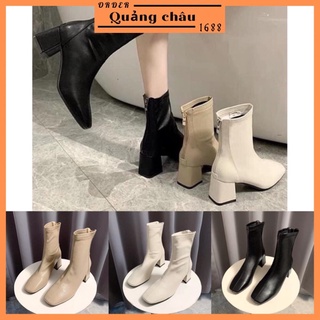 Boots da kéo khoá cao 5p chỉ thẳng loại 1