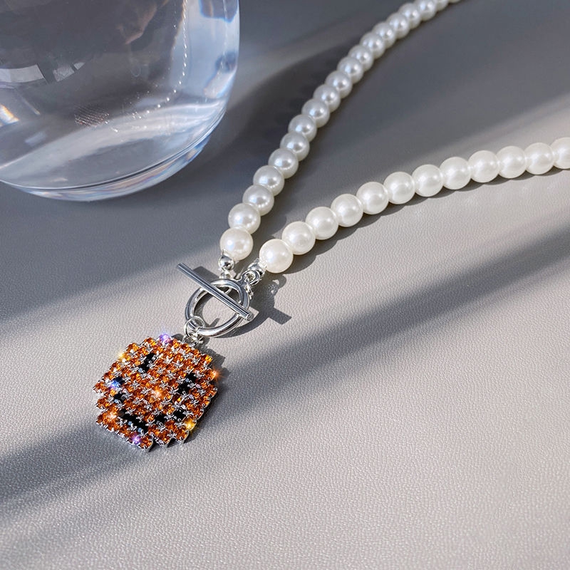 Dây Chuyền Ngọc Trai Mặt Cười Thiết Kế Dáng Ngắn Thời Trang 22366