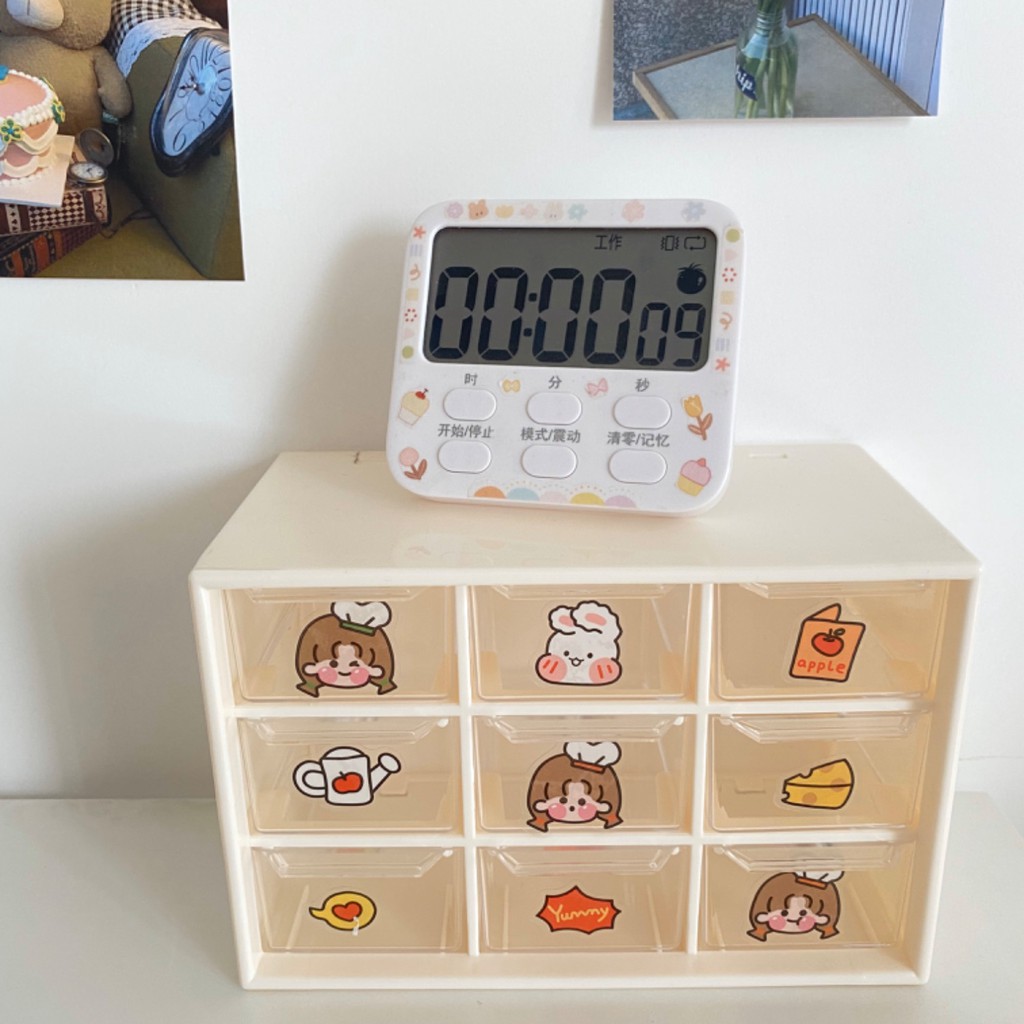 Tủ Nhựa 9 Ngăn Mini 💖 Hộp Đựng Phụ Kiện Tiện Dụng Decor Bàn Học Decor Phụ Kiện Trang Trí Bullet Journal