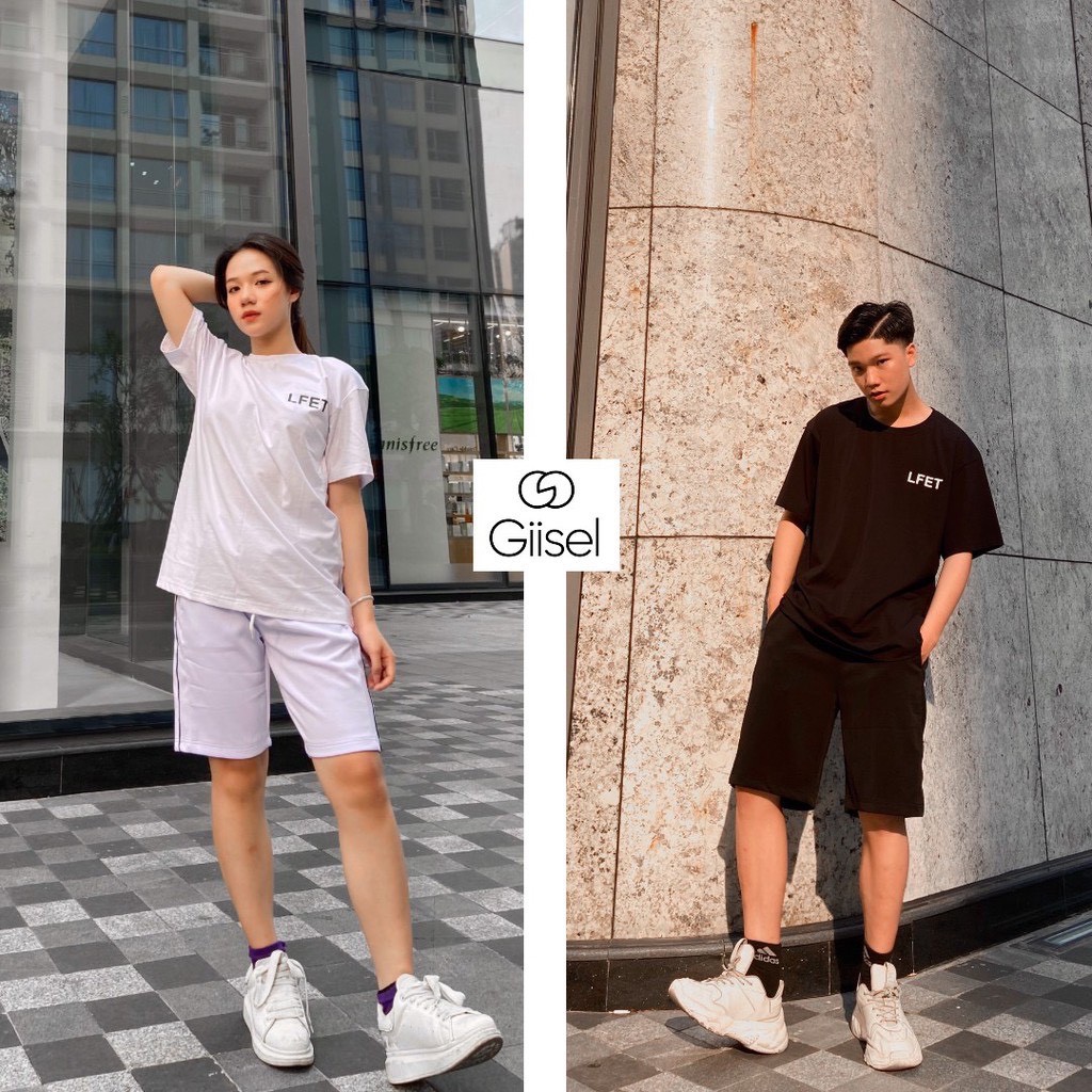 Quần short nỉ thể thao - tập gym 2 màu trắng đen - chính hãng Giisel