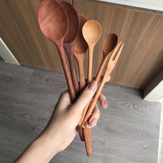 Combo 6 thìa gỗ nhãn xuất khẩu