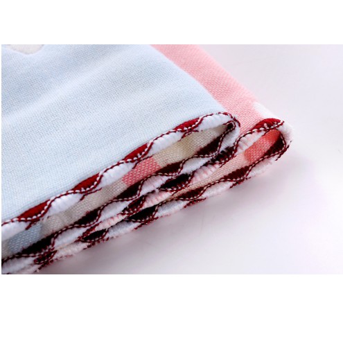 Khăn Rửa Mặt Cho Bé 6 Lớp Bo Viền Cotton 25x25cm