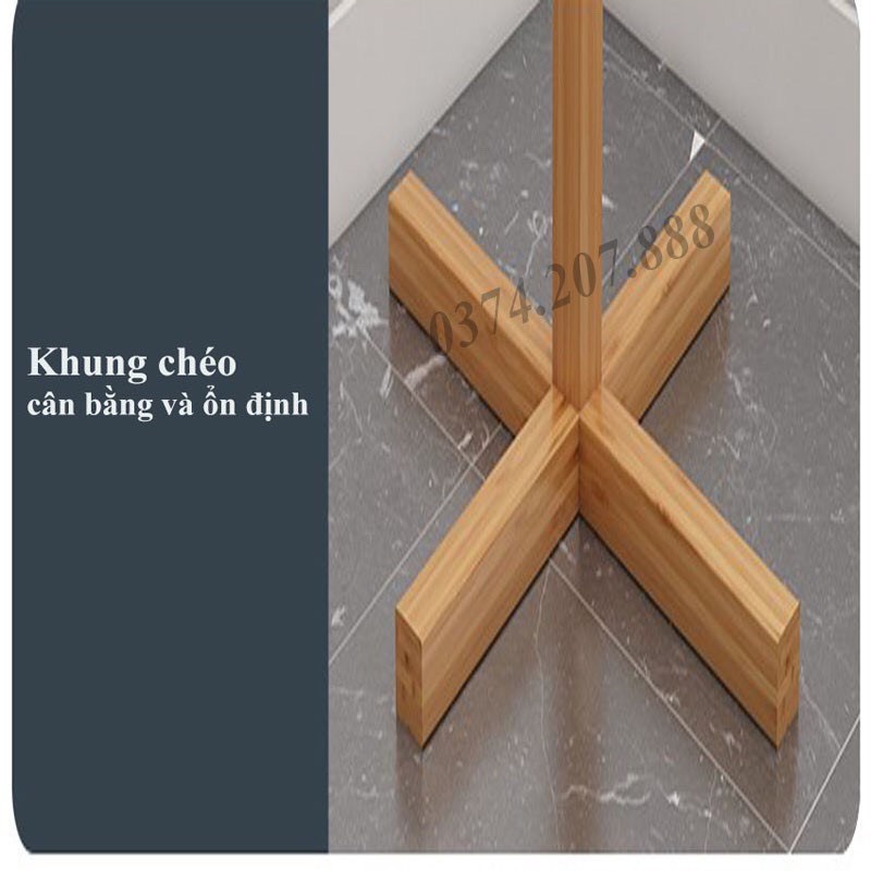 Cây treo quần áo đứng, gỗ tự nhiên phong cách Scandinavian, Bắc Âu