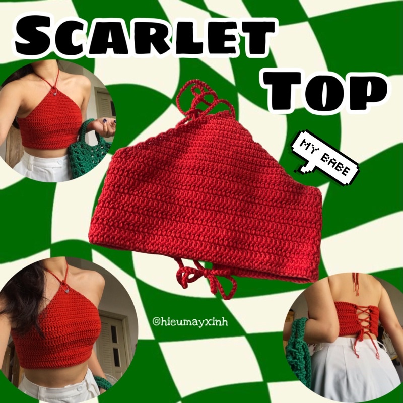 Scarlet Top - áo len crochet handmade xinh xắn