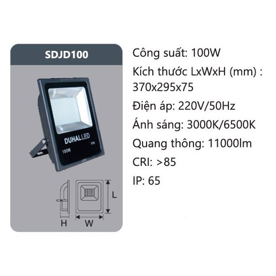 Đèn pha led 100w SDJD100 Duhal