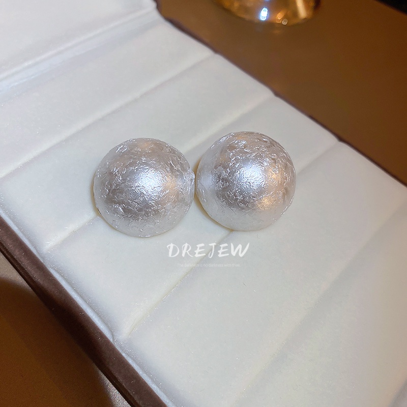 DREJEW Bông Tai Mạ Bạc Đính Ngọc Trai Phong Cách Pháp Cổ Điển Thời Trang Sang Trọng Cho Nữ