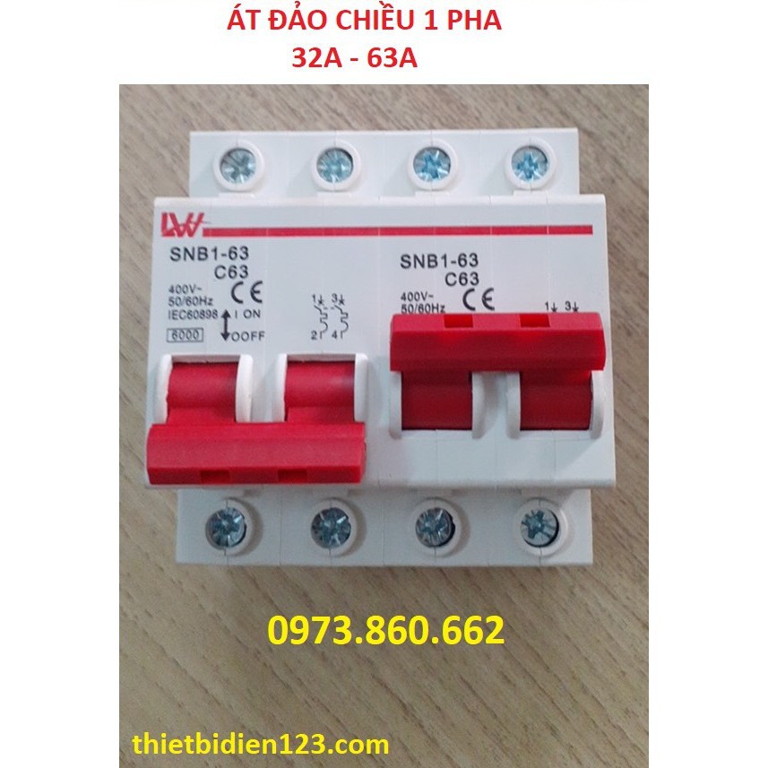 Át Đảo Chiều 1 pha LW 32A , 63A - Cầu dao đảo chiều dạng aptomat -TBĐ