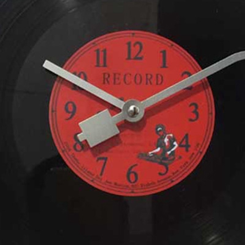 Đồng hồ treo trang trí tường hình đĩa than ghi âm Vinyl kiểu dáng cổ châu Âu