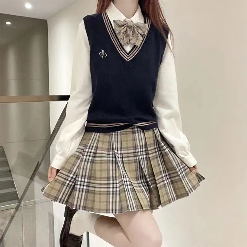 Áo Vest Dệt Kim Phong Cách Preppy 208566 Áo Sweater Không Tay Phong Cách Retro Hàn Quốc