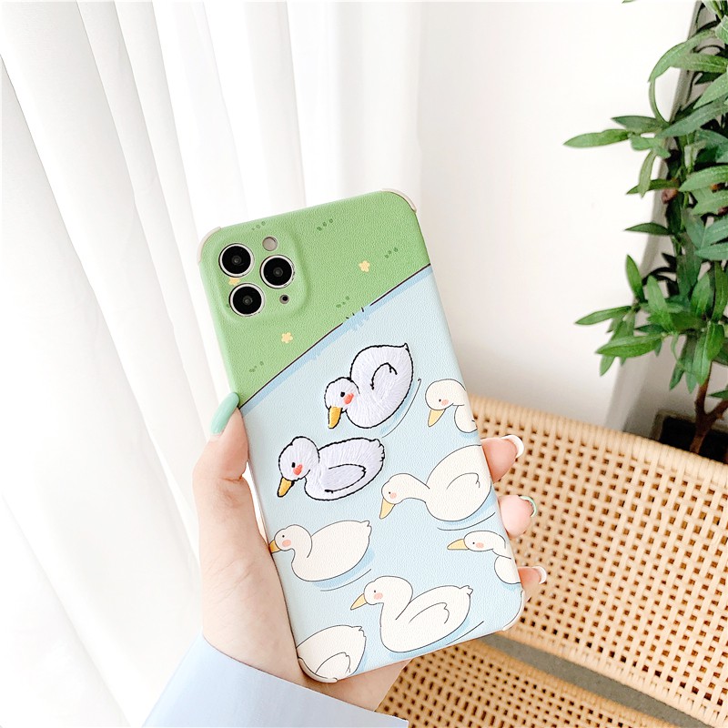 Ốp lưng iphone Vịt Thỏ thêu viền chống va đập 5/5s/6/6plus/6s/6splus/7/7plus/8/8plus/x/xr/xs/11/12/pro/max/plus/promax | BigBuy360 - bigbuy360.vn