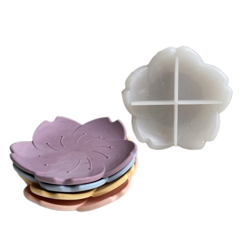 Khuôn Làm Đĩa Trang Sức Bằng Silicone Hình Bông Hoa Độc Đáo