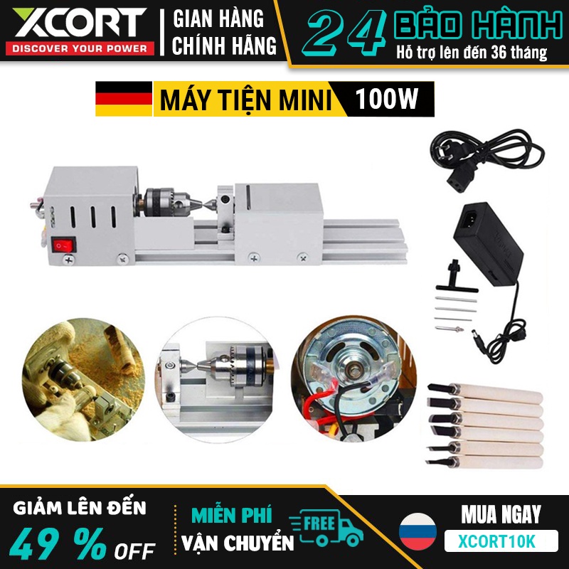 Máy tiện gỗ đa năng - Máy tiện mini Tặng kèm dao tiện