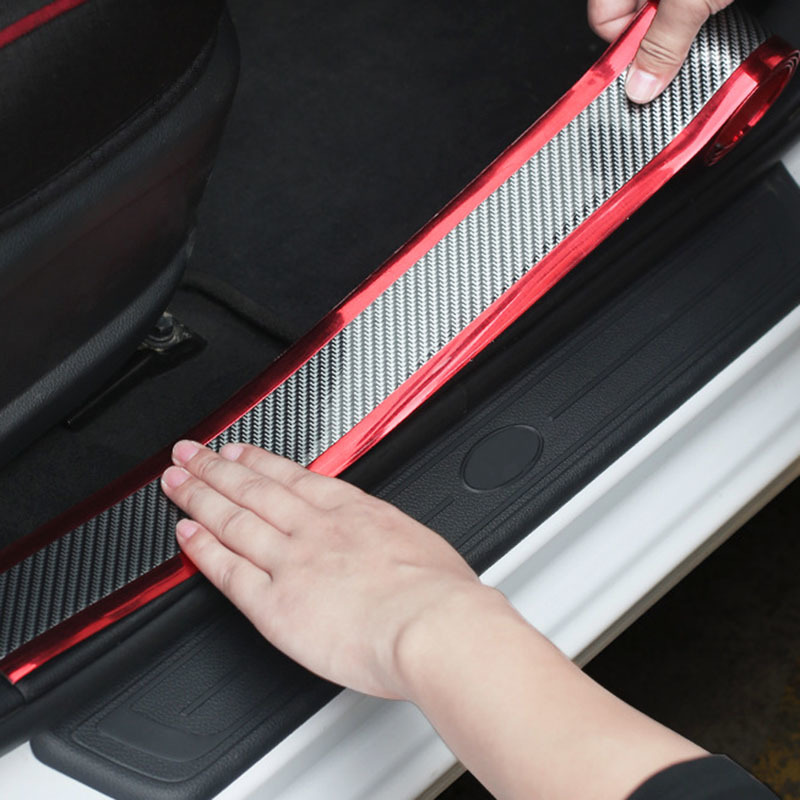 Dây Dán Cao Su Sợi Carbon Chống Trầy Xước Cao Cấp Tự Dán Cho Bệ Cửa Xe Hơi