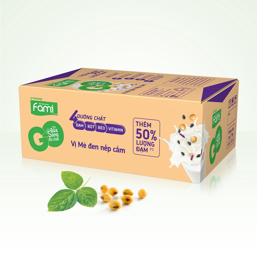 Thùng sữa đậu nành Fami Go Mè đen (40 bịch x 200ml)