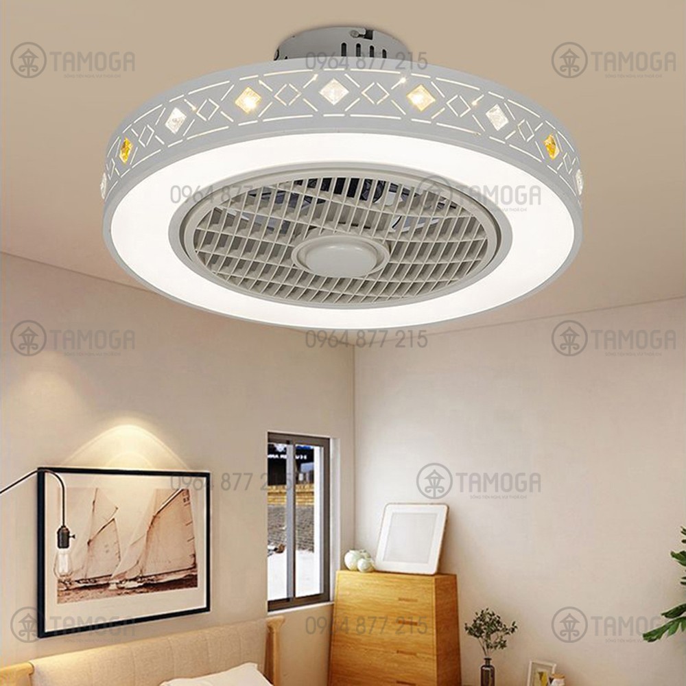 Quạt trần đèn, quạt trang trí phòng khách DQ 8045 + Tặng kèm khiển