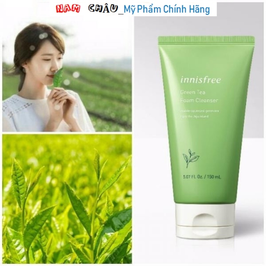 Sữa rửa mặt Innisfree Trà Xanh Green Tea Cleansing Foam 150ml NPP Nam Châu