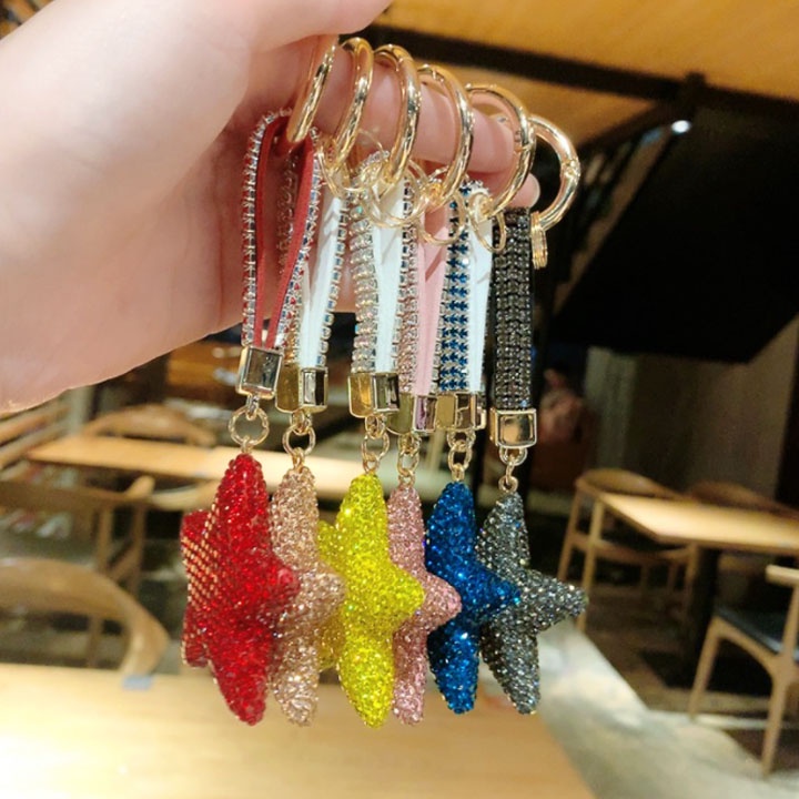 Móc Chìa Khóa Đính Đá Hình Ngôi Sao Miashop- Móc khóa đá thời thượng phụ kiện túi xách