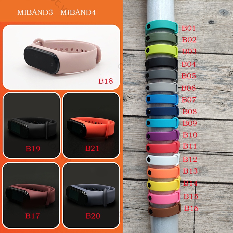 Dây đeo chất liệu silicon thay thế cho xiaomi mi smart band 3 4 miband3 miband4 band4