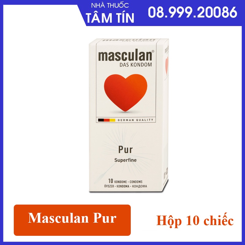 hộp 10c Bao cao su Masculan Pur siêu mỏng hương Vani