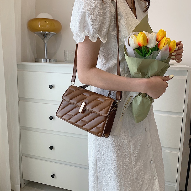 Túi Xách JASMIN NOIR Tote Hai Dây Có Khóa In Họa Tiết Sọc Thời Trang Dành Cho Nữ