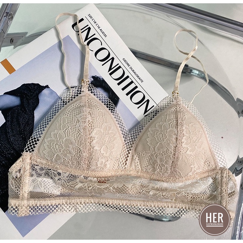Áo bralette ren không gọng chuyên mặc áo hở lưng gợi cảm mút mỏng mặc nhiều kiểu BR05  - Her Sleepwear