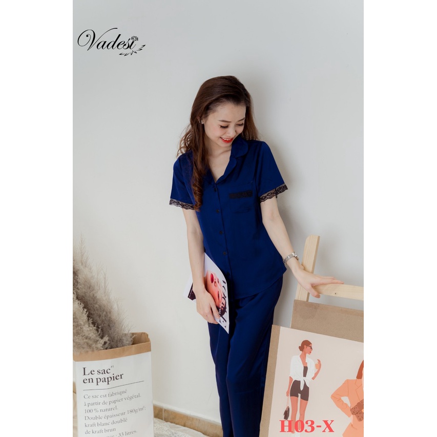 [Chính Hãng] Pijama Lụa Cao Cấp, Pijama Nữ, Đồ Ngủ Đẹp, Bộ Mặc Nhà Vadesi - Thời Trang
