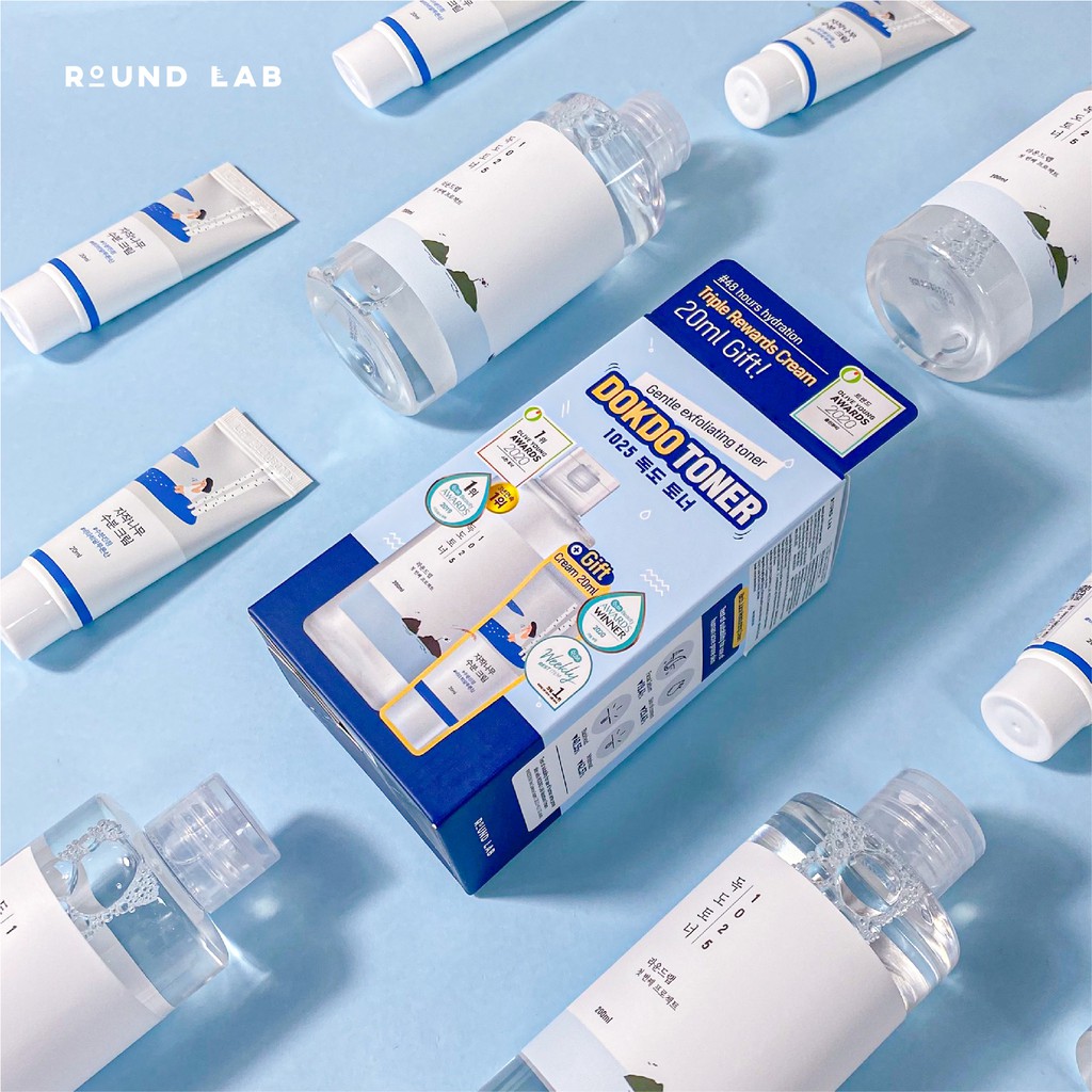 [Mã BMBAU50 giảm 7% đơn 99K] Round Lab Set 1025 Dokdo Toner 200ml + Birch Juice Cream 20ml