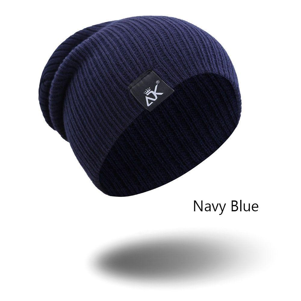 Mũ Beanie Dệt Kim Màu Trơn Dễ Thương Cho Nữ