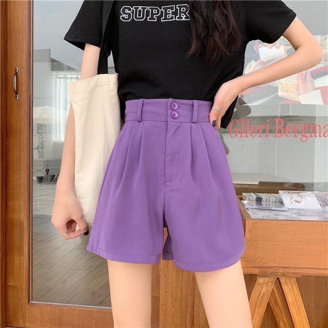 [Mã FAMAYWA giảm 10K đơn 50K] Quần short nữ 2 khuy chất tuyết mưa sanh chảnh | BigBuy360 - bigbuy360.vn