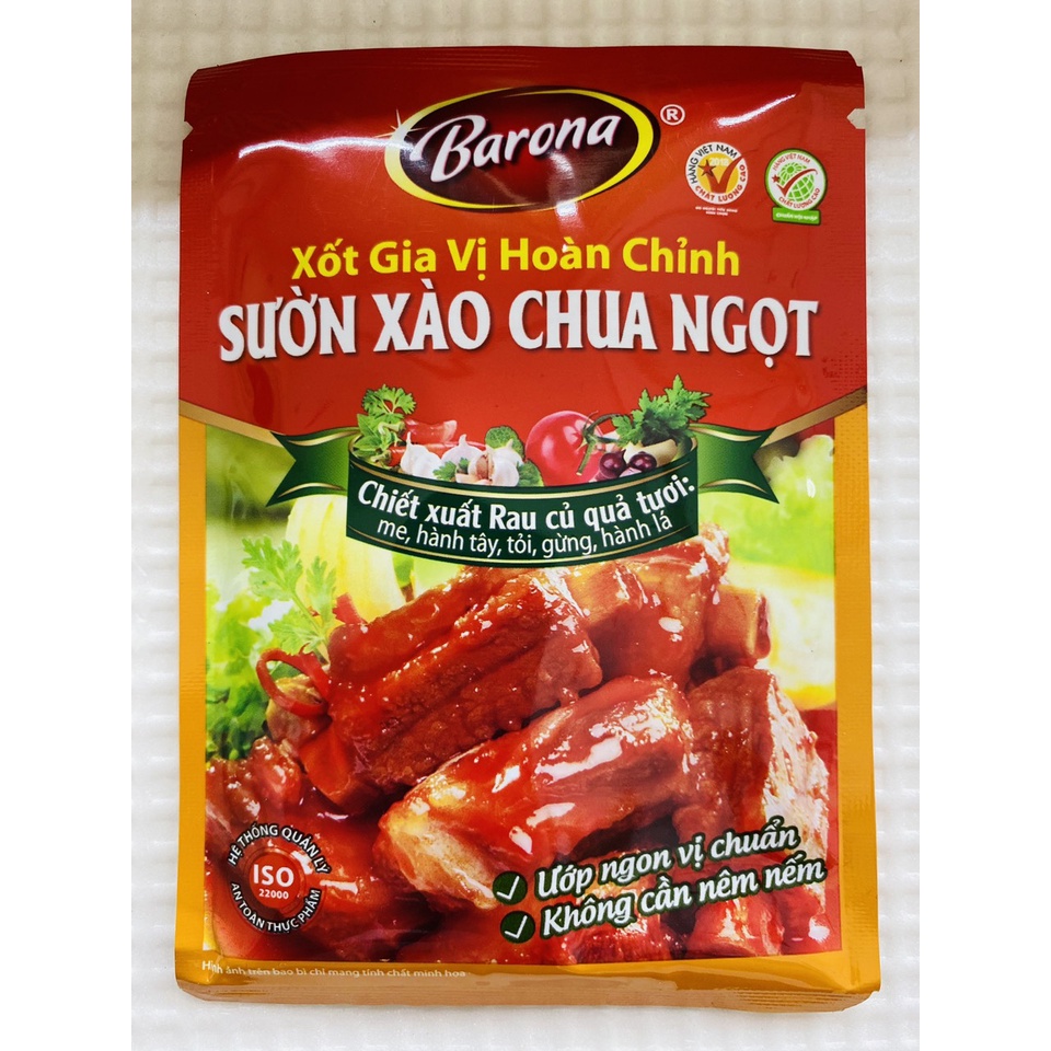 Xốt gia vị hoàn chỉnh Barona: Thịt Nướng Sả , Bò kho , Gà chiên nước mắm, Sườn xào chua ngọt ...
