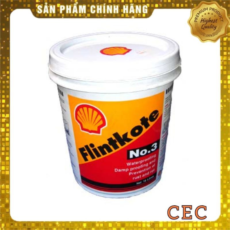 Sơn Chống Thấm Bể Cá Koi SHELL FLINTKOTE - Hộp 1L và 3.5L - Sơn Đen Chính Hãng FLINKOTE No.3 Thái Lan [CEC Store]