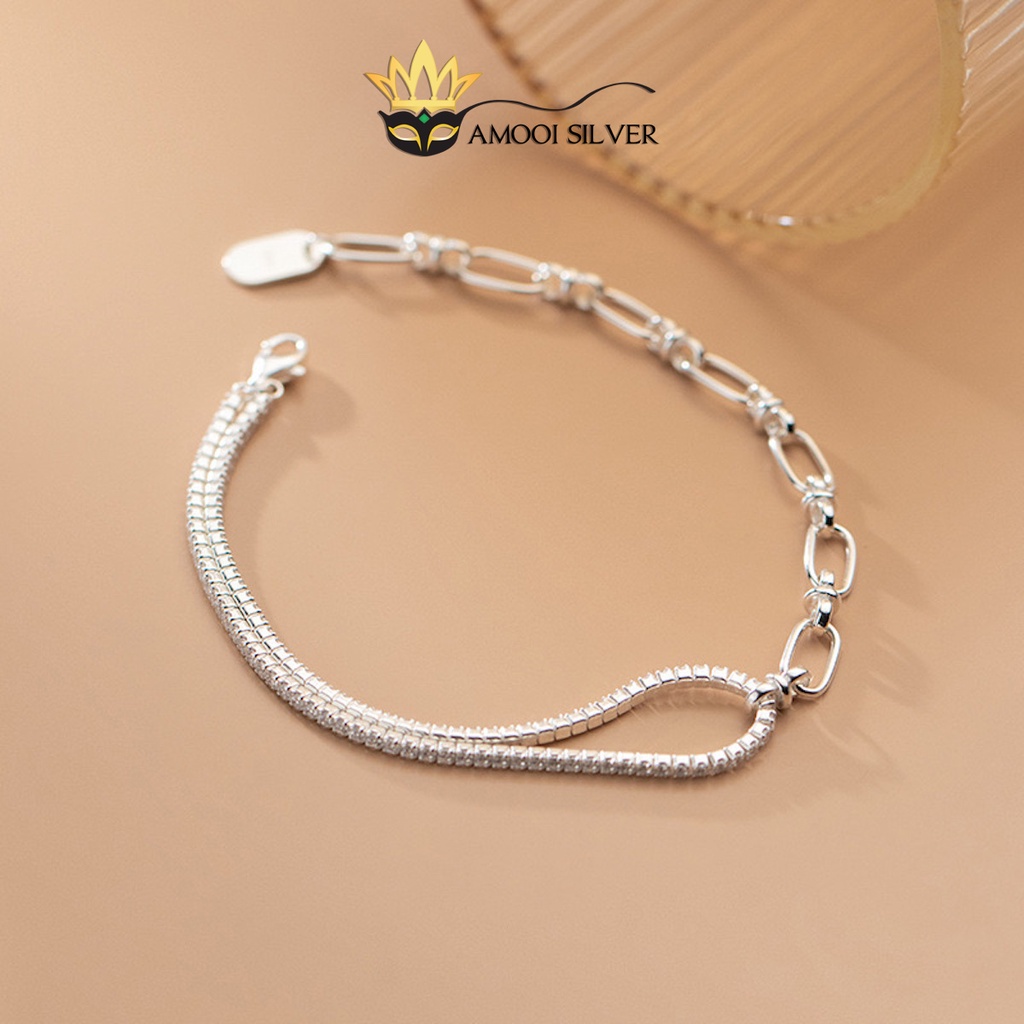 Lắc Tay Bạc S925 Xích Nạm Đá - Amooi Silver AT117