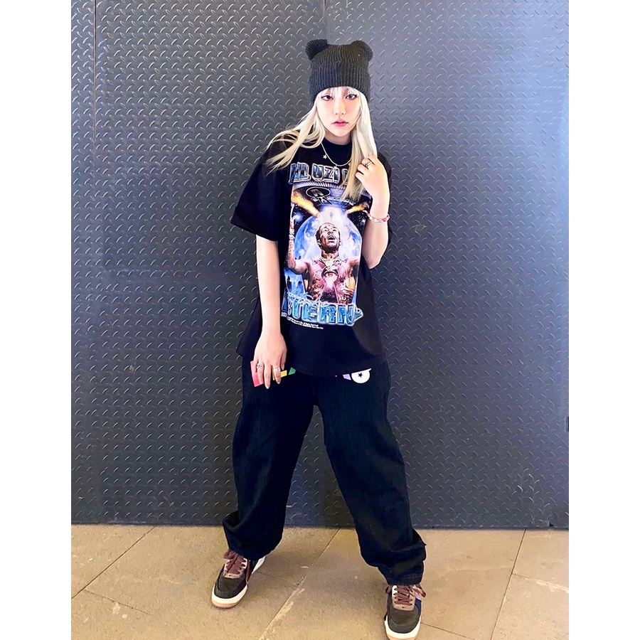 Áo Thun Vintage Lil Uzi Vert v2  Tay Lỡ Unisex - Đen/Trắng Cổ Tròn | Blackwork