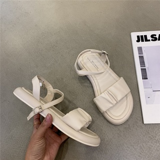 Sandal nữ quai nhún ngang đế bằng phong cách trẻ trung