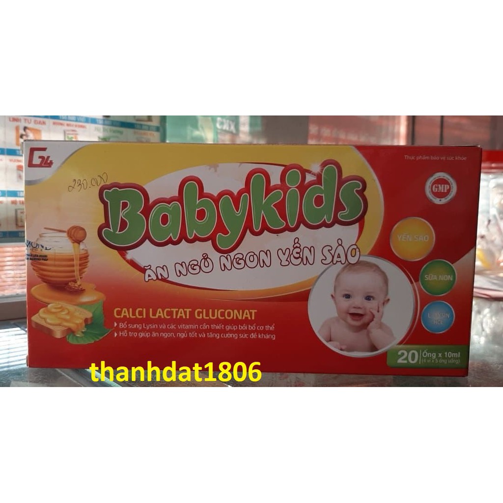 babykids ăn ngủ ngon yến sào babykid hộp 20 ống